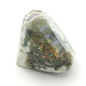 Large Moss Agate Faceted Diamond Cut Shape Natural Gemstone Hand Made